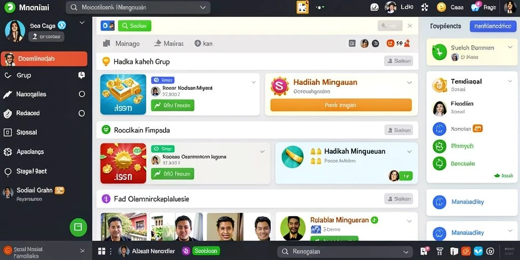 Fitur interaksi sosial dengan pemain lain.